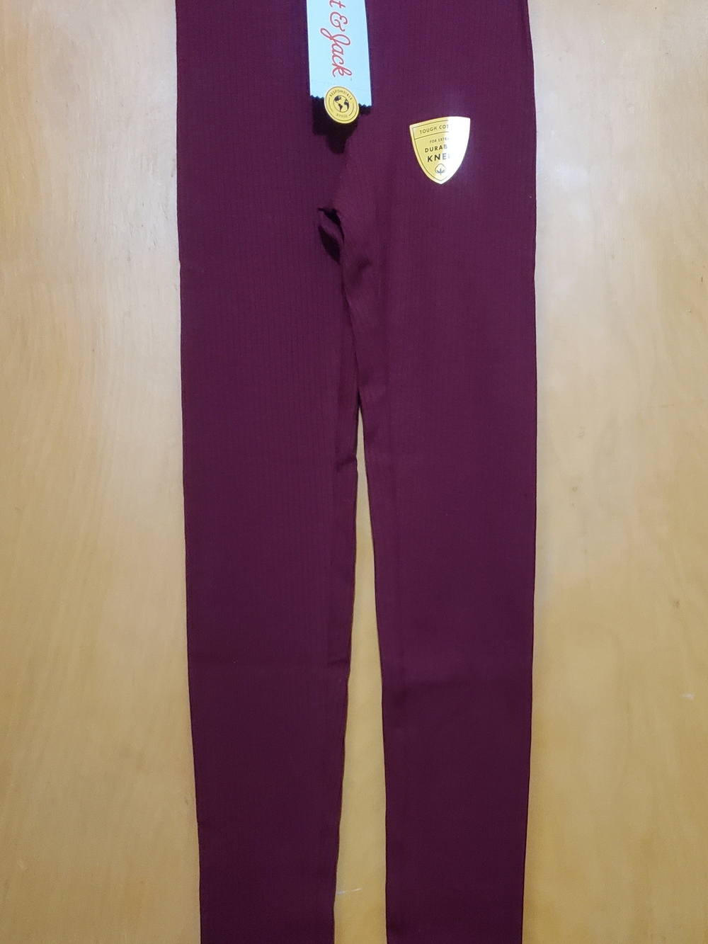Cat & Jack Girls' Burgundy Ribbed Leggings